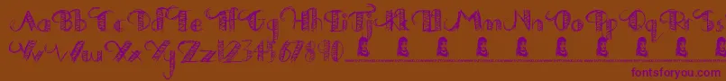DrawingPractice Font – Purple Fonts on Brown Background