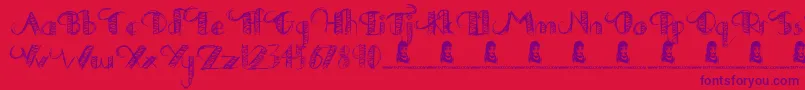 DrawingPractice-Schriftart – Violette Schriften auf rotem Hintergrund