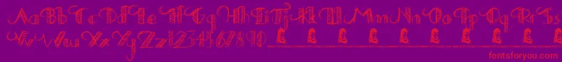 DrawingPractice Font – Red Fonts on Purple Background