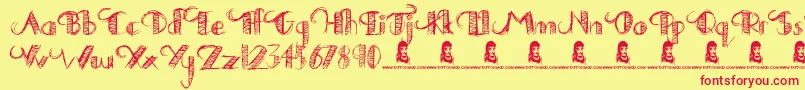 DrawingPractice Font – Red Fonts on Yellow Background