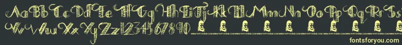 フォントDrawingPractice – 黒い背景に黄色の文字