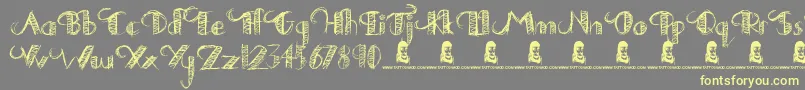 DrawingPractice Font – Yellow Fonts on Gray Background