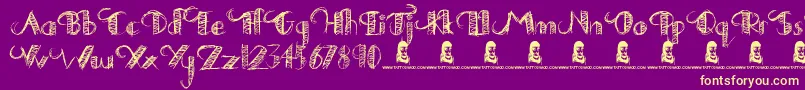 DrawingPractice Font – Yellow Fonts on Purple Background