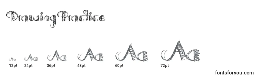 DrawingPractice Font Sizes