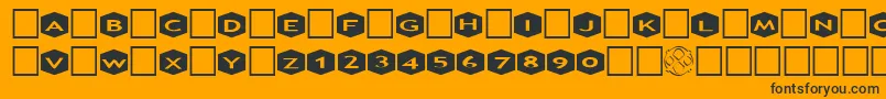 AlphashapesHexagons3 Font – Black Fonts on Orange Background