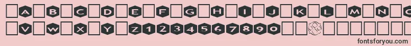 フォントAlphashapesHexagons3 – ピンクの背景に黒い文字