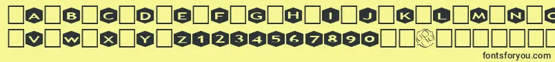 AlphashapesHexagons3 Font – Black Fonts on Yellow Background