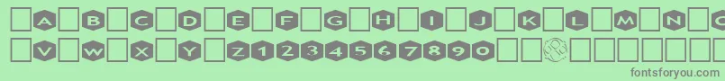 AlphashapesHexagons3 Font – Gray Fonts on Green Background