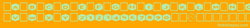 AlphashapesHexagons3 Font – Green Fonts on Orange Background