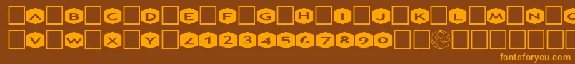 AlphashapesHexagons3 Font – Orange Fonts on Brown Background