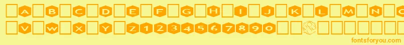 AlphashapesHexagons3 Font – Orange Fonts on Yellow Background