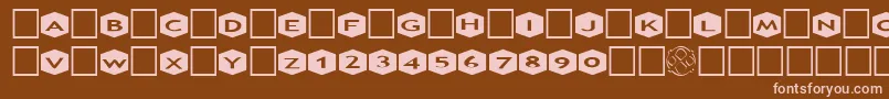 フォントAlphashapesHexagons3 – 茶色の背景にピンクのフォント