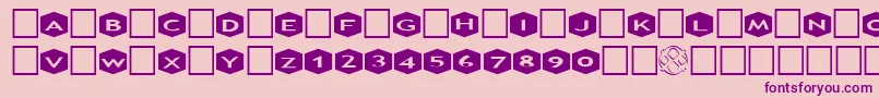 AlphashapesHexagons3-fontti – violetit fontit vaaleanpunaisella taustalla