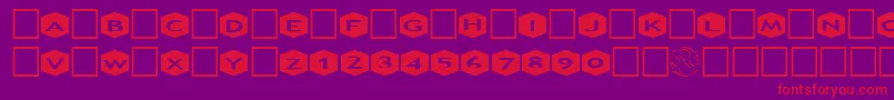 AlphashapesHexagons3 Font – Red Fonts on Purple Background