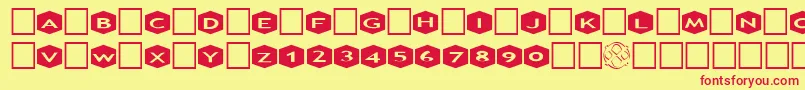 AlphashapesHexagons3 Font – Red Fonts on Yellow Background