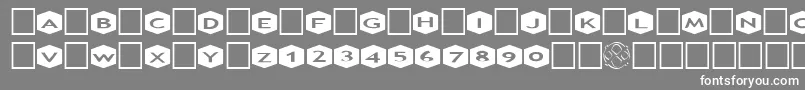 フォントAlphashapesHexagons3 – 灰色の背景に白い文字