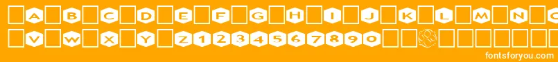 AlphashapesHexagons3 Font – White Fonts on Orange Background