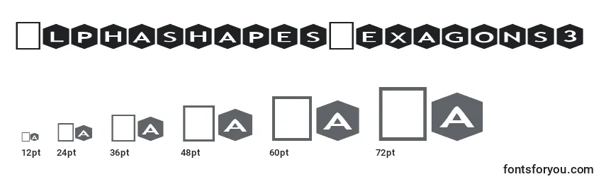 Размеры шрифта AlphashapesHexagons3