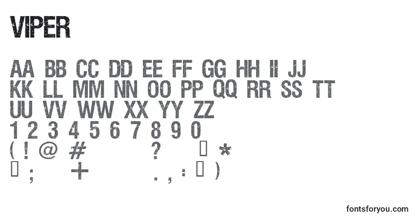 Schriftart Viper – Alphabet, Zahlen, spezielle Symbole