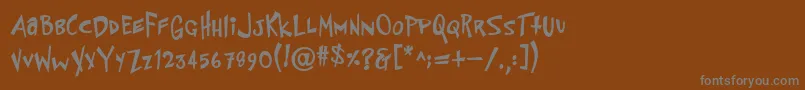 フォントPfflyingsaucerBold – 茶色の背景に灰色の文字