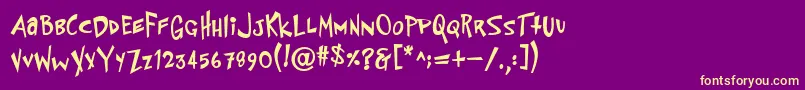 PfflyingsaucerBold Font – Yellow Fonts on Purple Background