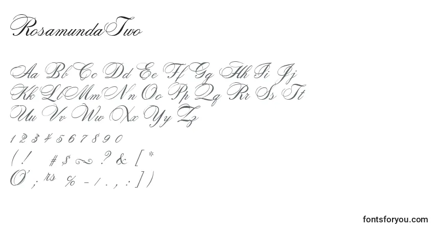 Schriftart RosamundaTwo – Alphabet, Zahlen, spezielle Symbole