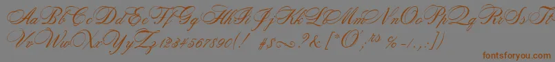 RosamundaTwo-Schriftart – Braune Schriften auf grauem Hintergrund