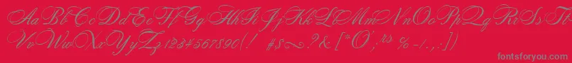 RosamundaTwo Font – Gray Fonts on Red Background