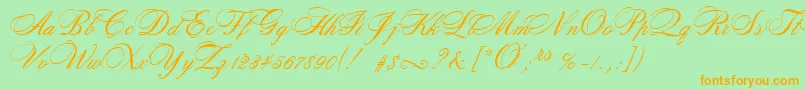 RosamundaTwo Font – Orange Fonts on Green Background