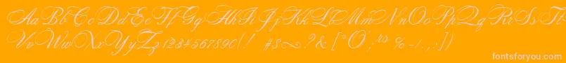 RosamundaTwo-Schriftart – Rosa Schriften auf orangefarbenem Hintergrund