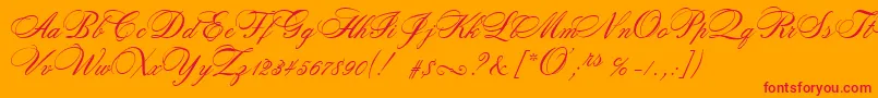 RosamundaTwo Font – Red Fonts on Orange Background