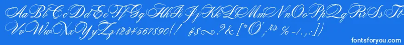 RosamundaTwo Font – White Fonts on Blue Background