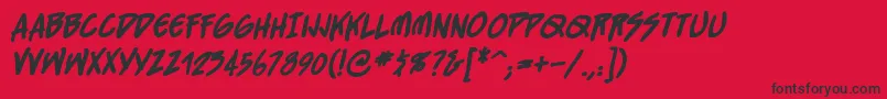 StraightjacketBbBold Font – Black Fonts on Red Background