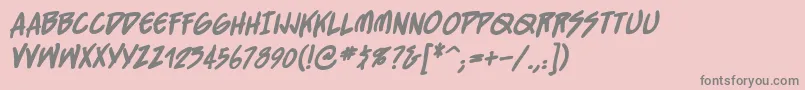 StraightjacketBbBold Font – Gray Fonts on Pink Background