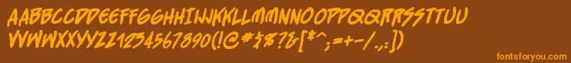 StraightjacketBbBold Font – Orange Fonts on Brown Background