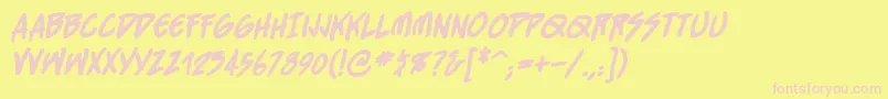 StraightjacketBbBold Font – Pink Fonts on Yellow Background
