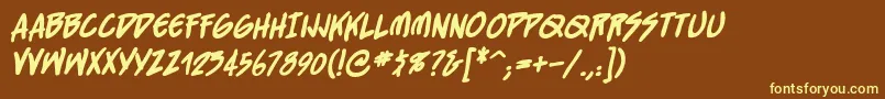 StraightjacketBbBold Font – Yellow Fonts on Brown Background