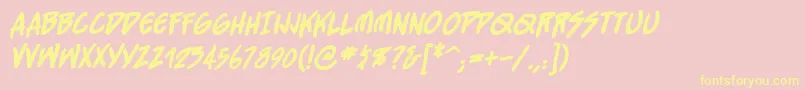 StraightjacketBbBold Font – Yellow Fonts on Pink Background