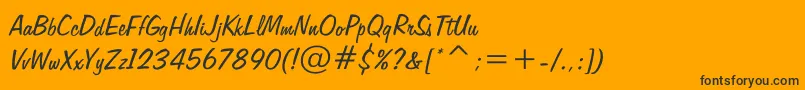 Czcionka Freehand575 – czarne czcionki na pomarańczowym tle