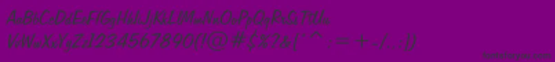 Czcionka Freehand575 – czarne czcionki na fioletowym tle