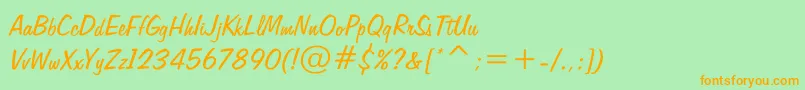 Freehand575 Font – Orange Fonts on Green Background