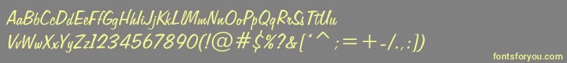 Freehand575 Font – Yellow Fonts on Gray Background