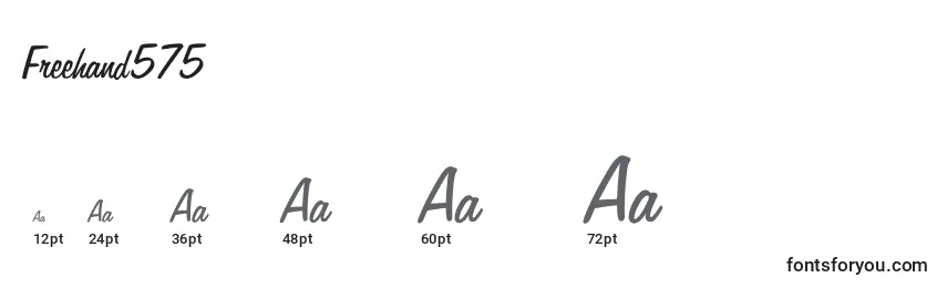 Freehand575 Font Sizes