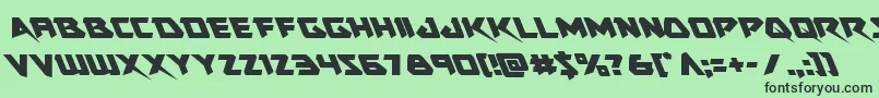 Skirmisherleft-Schriftart – Schwarze Schriften auf grünem Hintergrund