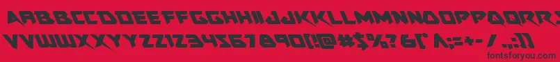 Skirmisherleft-Schriftart – Schwarze Schriften auf rotem Hintergrund