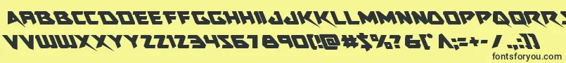 フォントSkirmisherleft – 黒い文字の黄色い背景