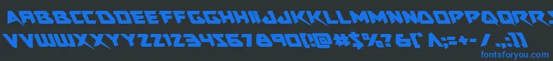 Skirmisherleft Font – Blue Fonts on Black Background