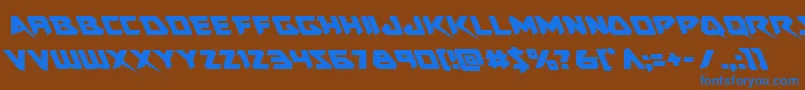 Skirmisherleft Font – Blue Fonts on Brown Background