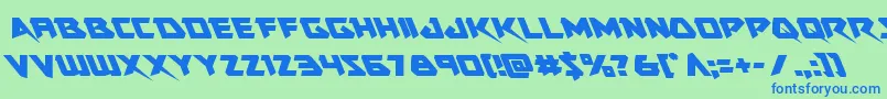 Skirmisherleft Font – Blue Fonts on Green Background