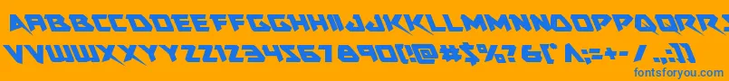 Skirmisherleft Font – Blue Fonts on Orange Background
